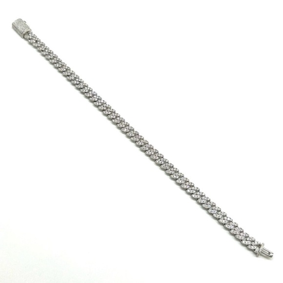 925 Silver 3.5CTW Moissanite Slim Miami Cuban Bracelet